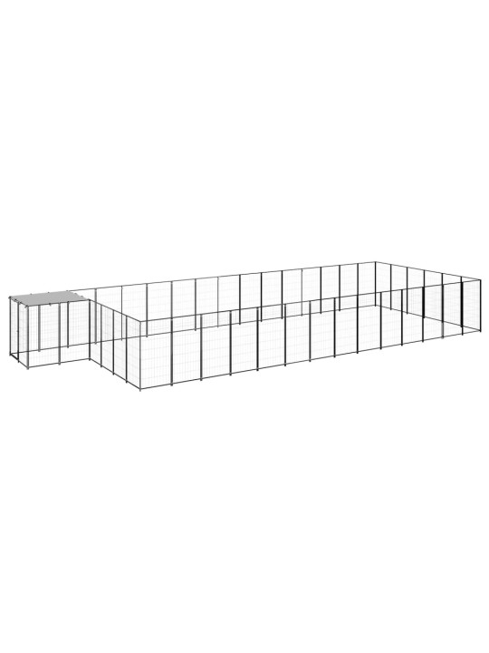 Psí kotec černý 26,62 m² ocel