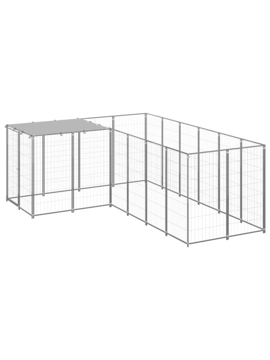 Psí kotec stříbrný 4,84 m² ocel