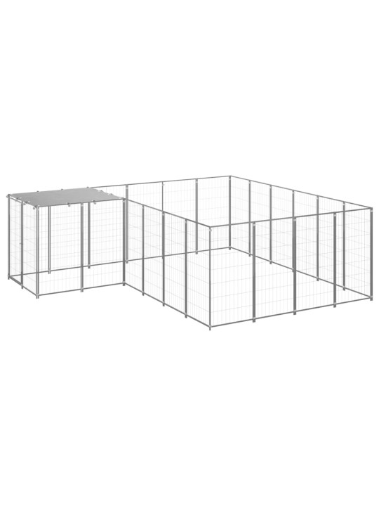 Psí kotec stříbrný 8,47 m² ocel