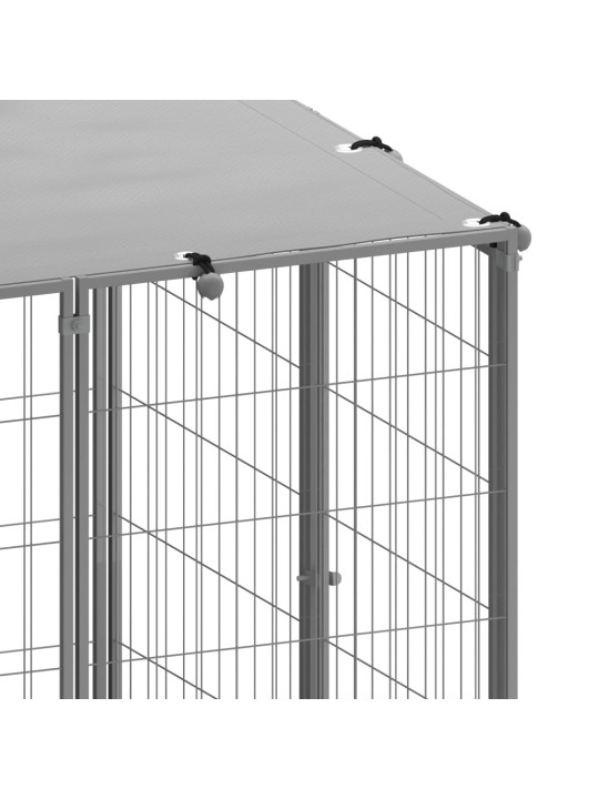 Psí kotec stříbrný 15,73 m² ocel