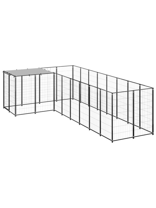 Psí kotec černý 6,05 m² ocel