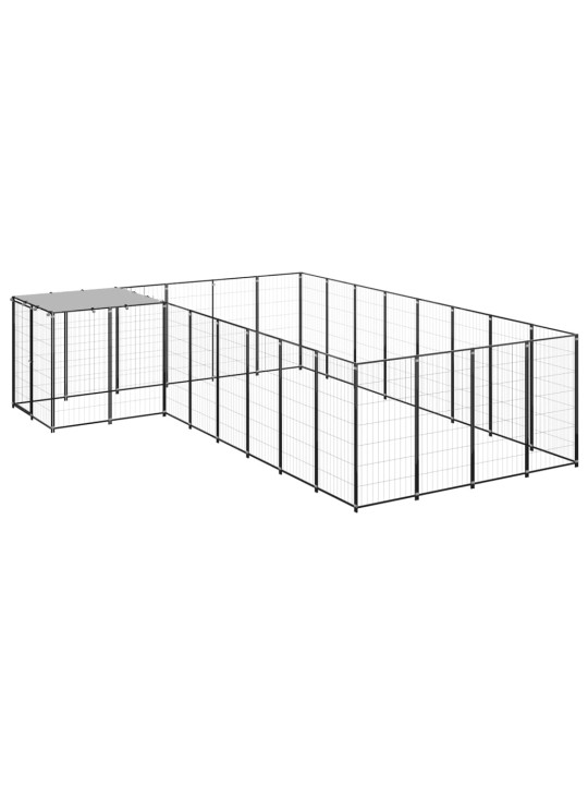 Psí kotec černý 10,89 m² ocel