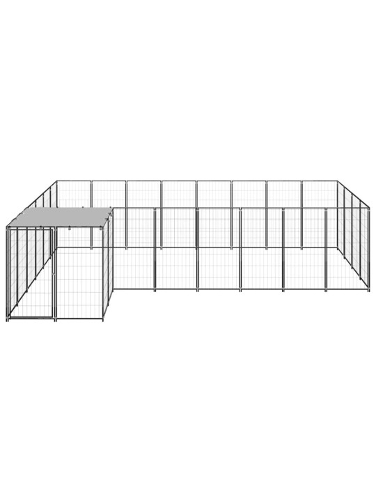 Psí kotec černý 10,89 m² ocel