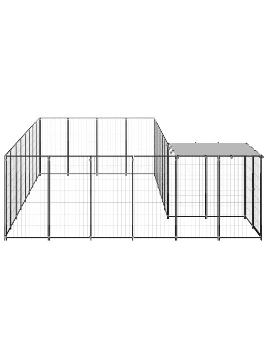 Psí kotec černý 10,89 m² ocel