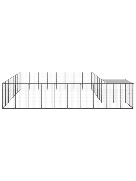 Psí kotec černý 20,57 m² ocel