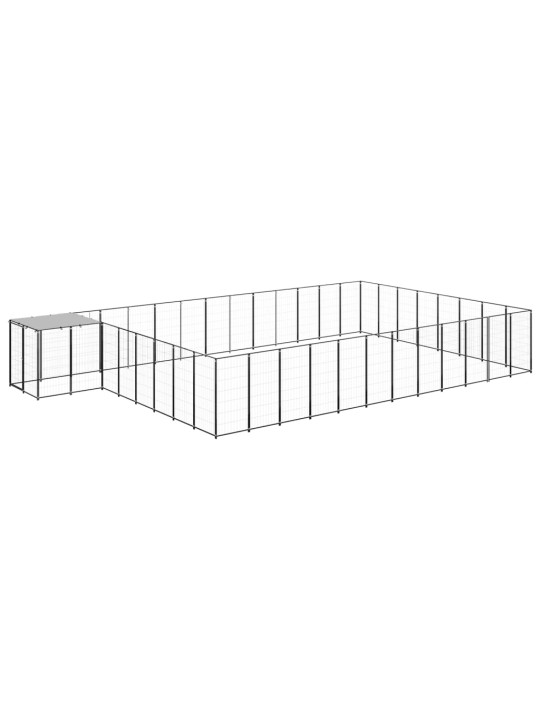 Psí kotec černý 30,25 m² ocel