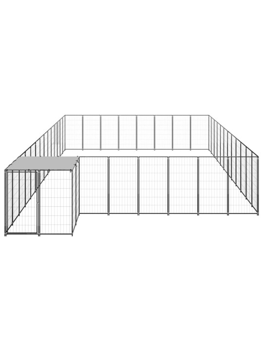 Psí kotec černý 30,25 m² ocel