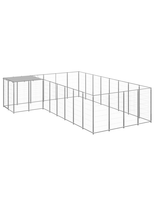 Psí kotec stříbrný 10,89 m² ocel