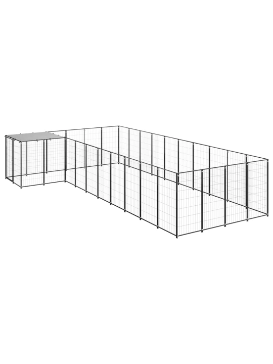 Psí kotec černý 13,31 m² ocel