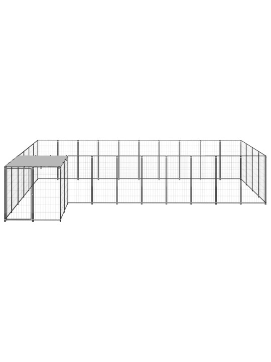 Psí kotec černý 13,31 m² ocel