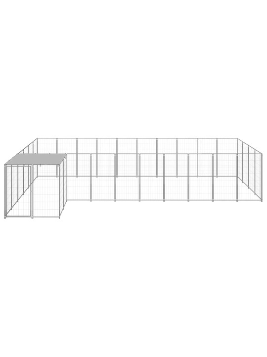Psí kotec stříbrný 13,31 m² ocel