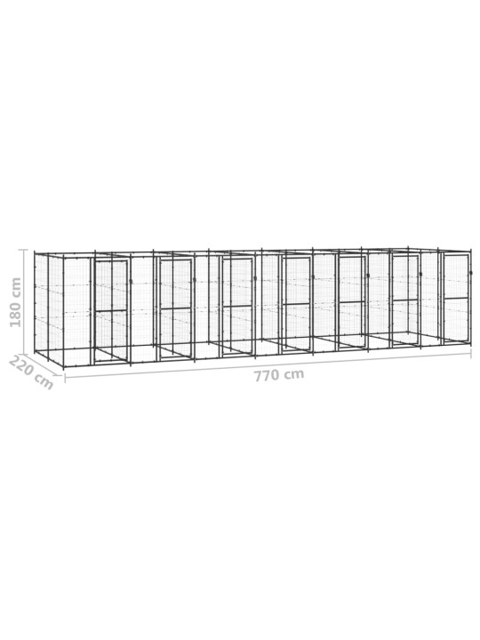 Venkovní psí kotec ocel 16,94 m²