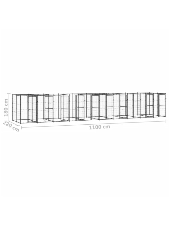 Venkovní psí kotec ocel 24,2 m²