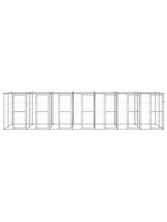 Venkovní psí kotec se střechou pozinkovaná ocel 16,94 m²