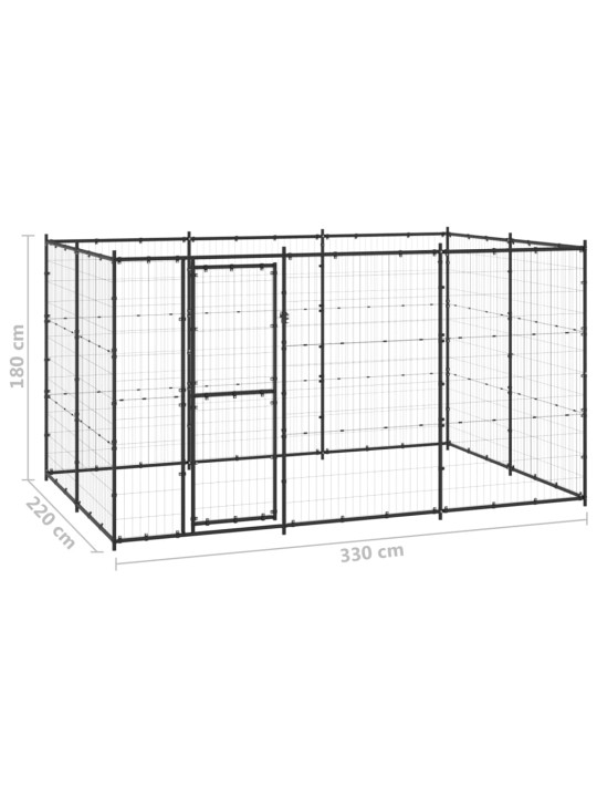 Venkovní psí kotec ocel 7,26 m²