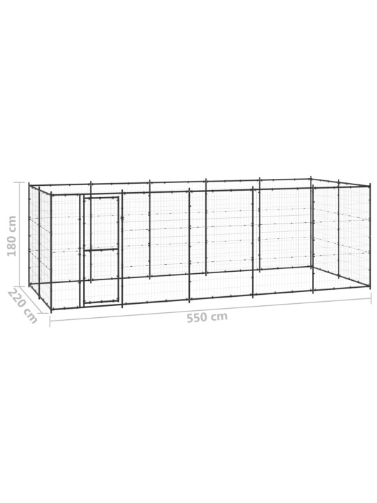 Venkovní psí kotec ocel 12,1 m²