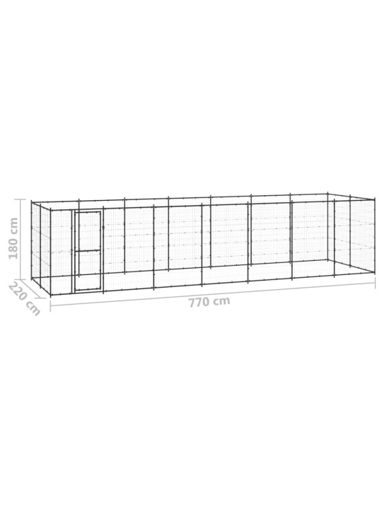 Venkovní psí kotec ocel 16,94 m²