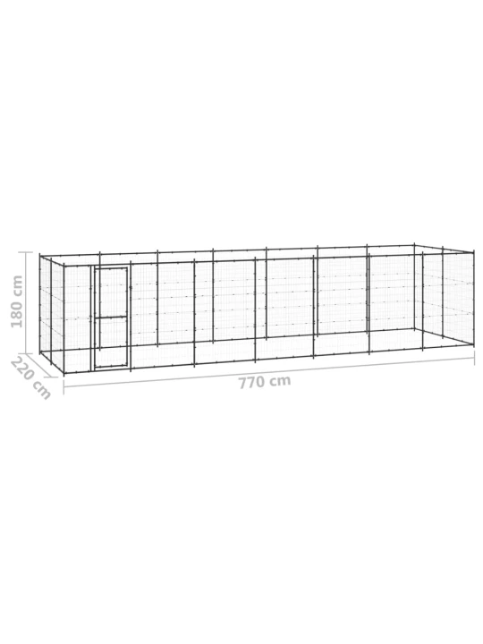 Venkovní psí kotec ocel 16,94 m²