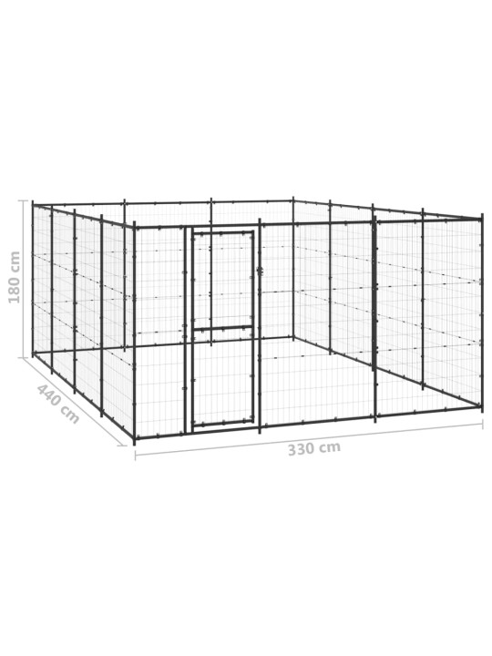 Venkovní psí kotec ocel 14,52 m²