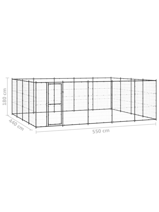 Venkovní psí kotec ocel 24,2 m²