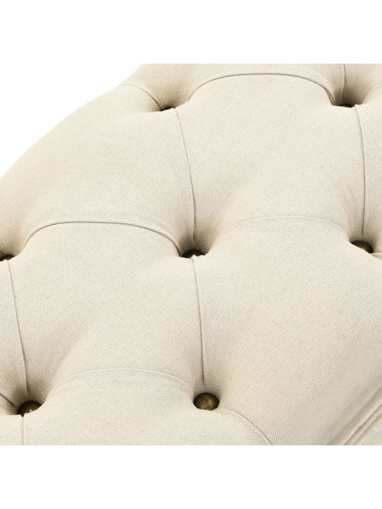 Úložná lavice 110 cm krémová masivní jedlové dřevo a textil