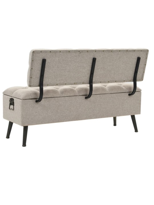 Úložná lavice s opěradlem 110 cm krémová textil