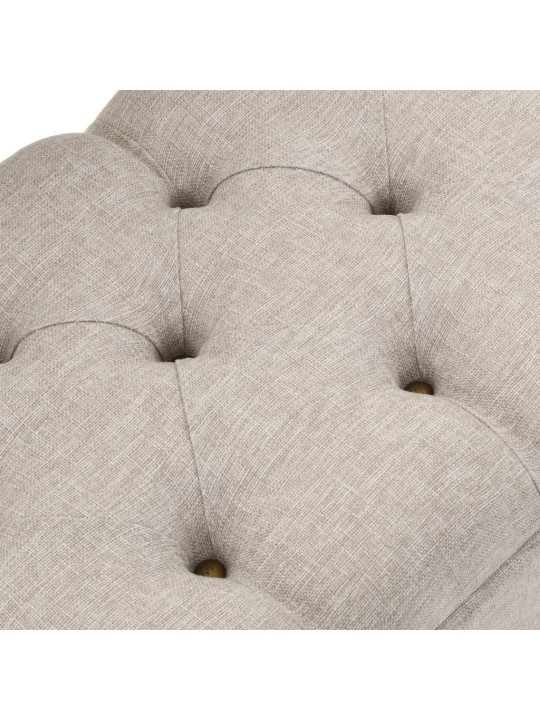 Úložná lavice s opěradlem 110 cm krémová textil