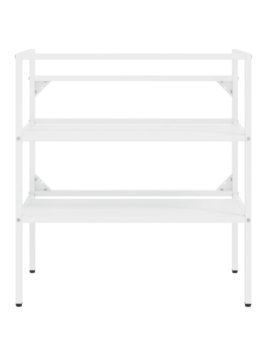 Koupelnový regál pod umyvadlo bílý 79 x 38 x 83 cm železo