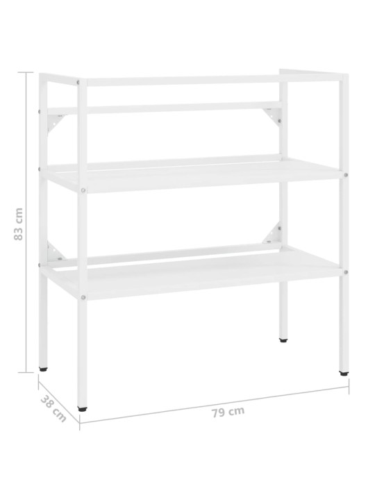 Koupelnový regál pod umyvadlo bílý 79 x 38 x 83 cm železo