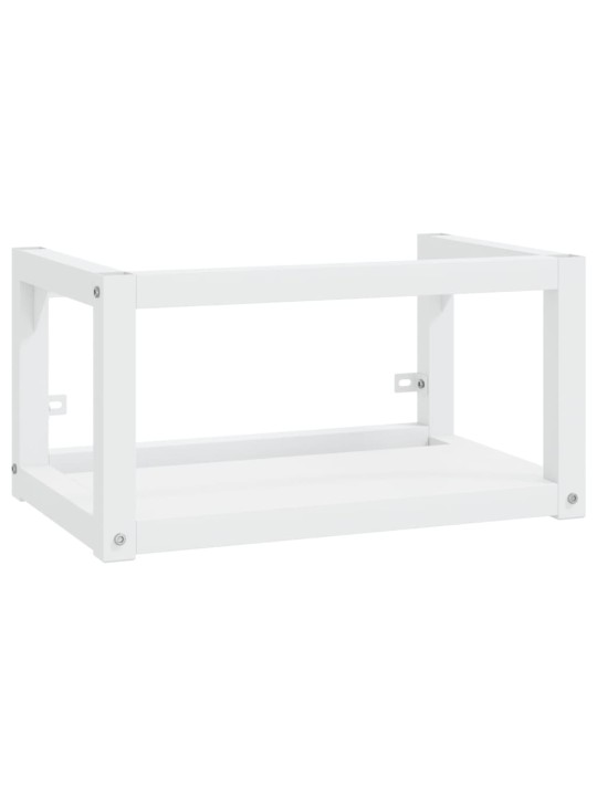 Nástěnný koupelnový regál pod umyvadlo bílý 59x38x31 cm železo
