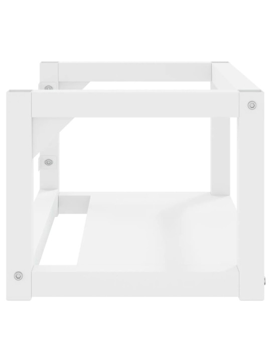 Nástěnný koupelnový regál pod umyvadlo bílý 59x38x31 cm železo