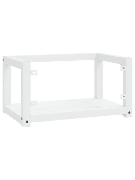 Nástěnný koupelnový regál pod umyvadlo bílý 59x38x31 cm železo