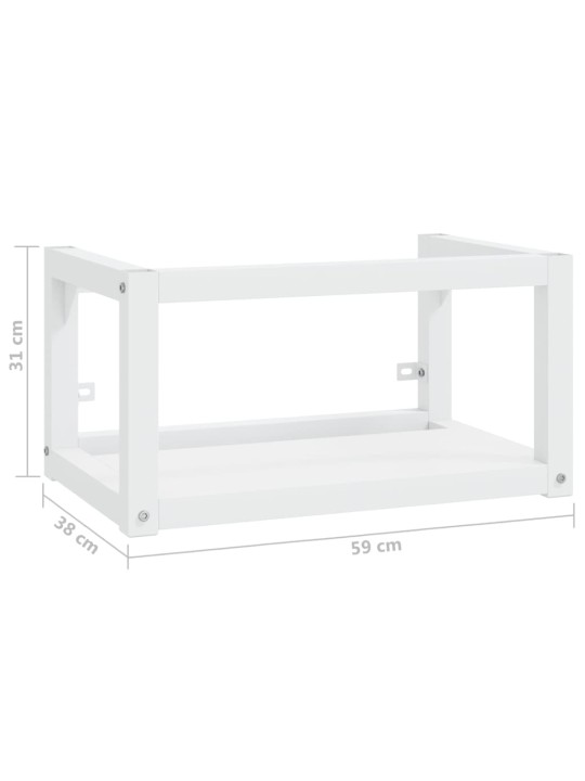 Nástěnný koupelnový regál pod umyvadlo bílý 59x38x31 cm železo