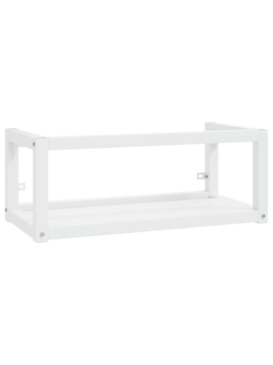 Nástěnný koupelnový regál pod umyvadlo bílý 79x38x31 cm železo