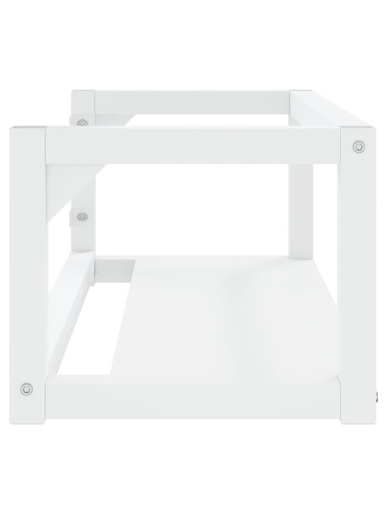 Nástěnný koupelnový regál pod umyvadlo bílý 79x38x31 cm železo