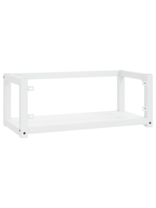 Nástěnný koupelnový regál pod umyvadlo bílý 79x38x31 cm železo