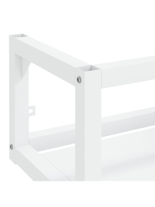 Nástěnný koupelnový regál pod umyvadlo bílý 79x38x31 cm železo
