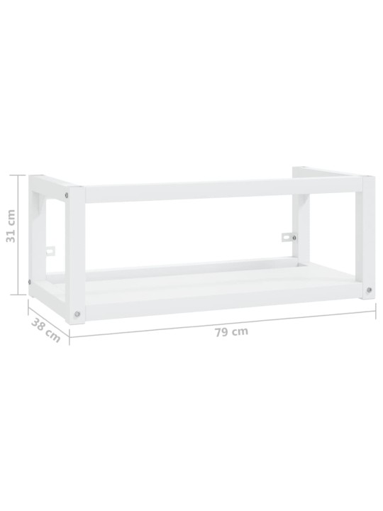 Nástěnný koupelnový regál pod umyvadlo bílý 79x38x31 cm železo