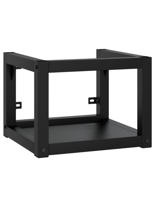 Nástěnný koupelnový regál pod umyvadlo černý 40x38x31 cm železo