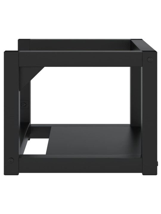 Nástěnný koupelnový regál pod umyvadlo černý 40x38x31 cm železo