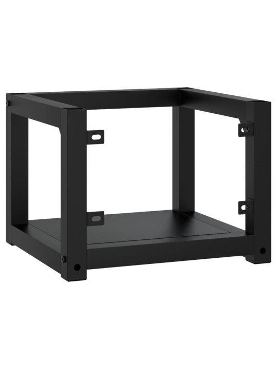 Nástěnný koupelnový regál pod umyvadlo černý 40x38x31 cm železo