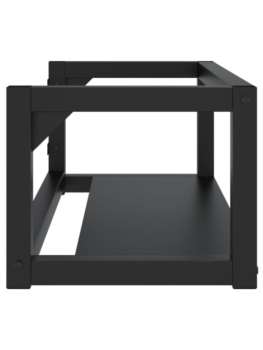 Nástěnný koupelnový regál pod umyvadlo černý 79x38x31 cm železo