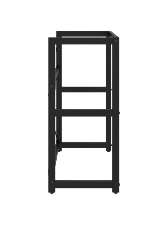 Koupelnový regál pod umyvadlo černý 79 x 38 x 83 cm železo