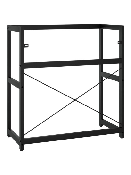 Koupelnový regál pod umyvadlo černý 79 x 38 x 83 cm železo