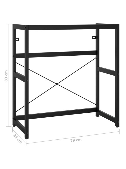 Koupelnový regál pod umyvadlo černý 79 x 38 x 83 cm železo
