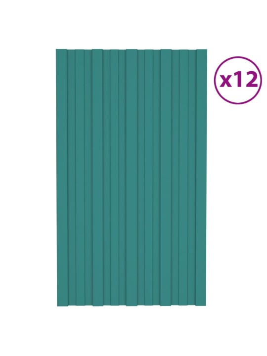 Střešní panely 12 ks pozinkovaná ocel zelené 80 x 45 cm
