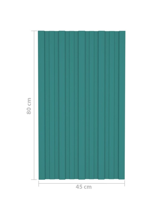 Střešní panely 12 ks pozinkovaná ocel zelené 80 x 45 cm