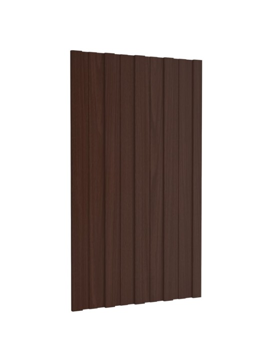 Střešní panely 12 ks pozinkovaná ocel hnědé 80 x 45 cm