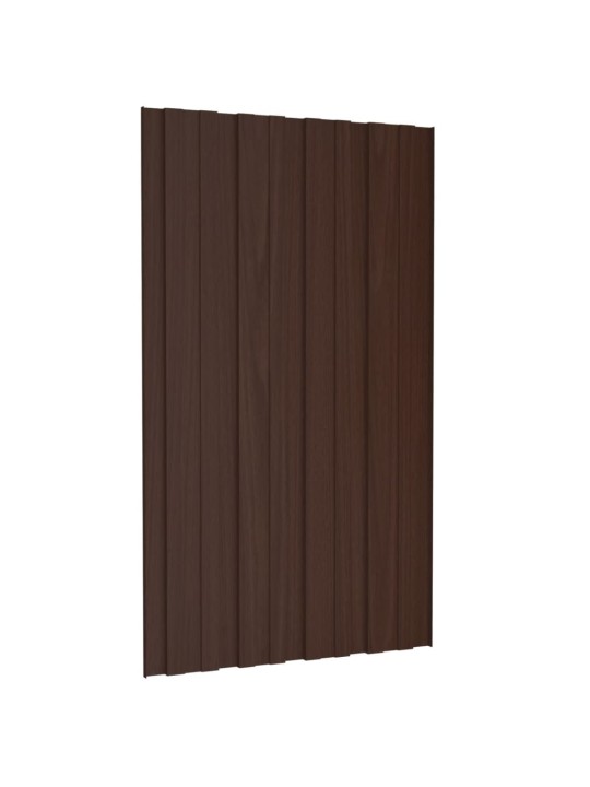 Střešní panely 12 ks pozinkovaná ocel hnědé 80 x 45 cm