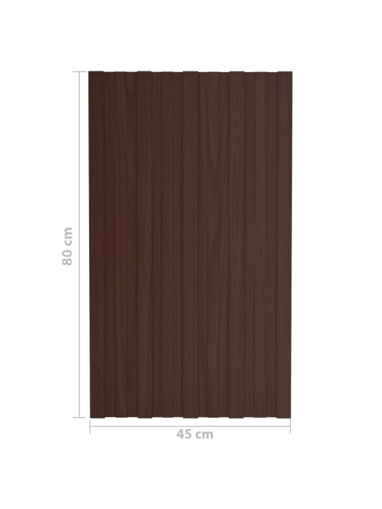 Střešní panely 12 ks pozinkovaná ocel hnědé 80 x 45 cm
